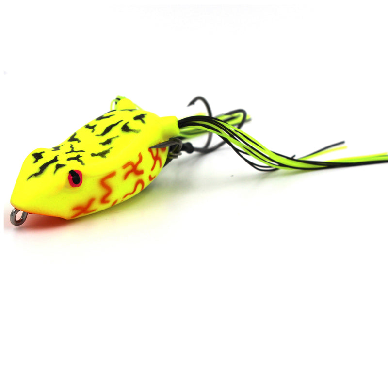 Basstrike General Topwater Popper Frog Lures with Double Trailer