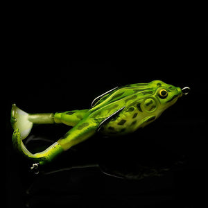 Basstrike General Topwater Popper Frog Lures with Double Trailer Hook